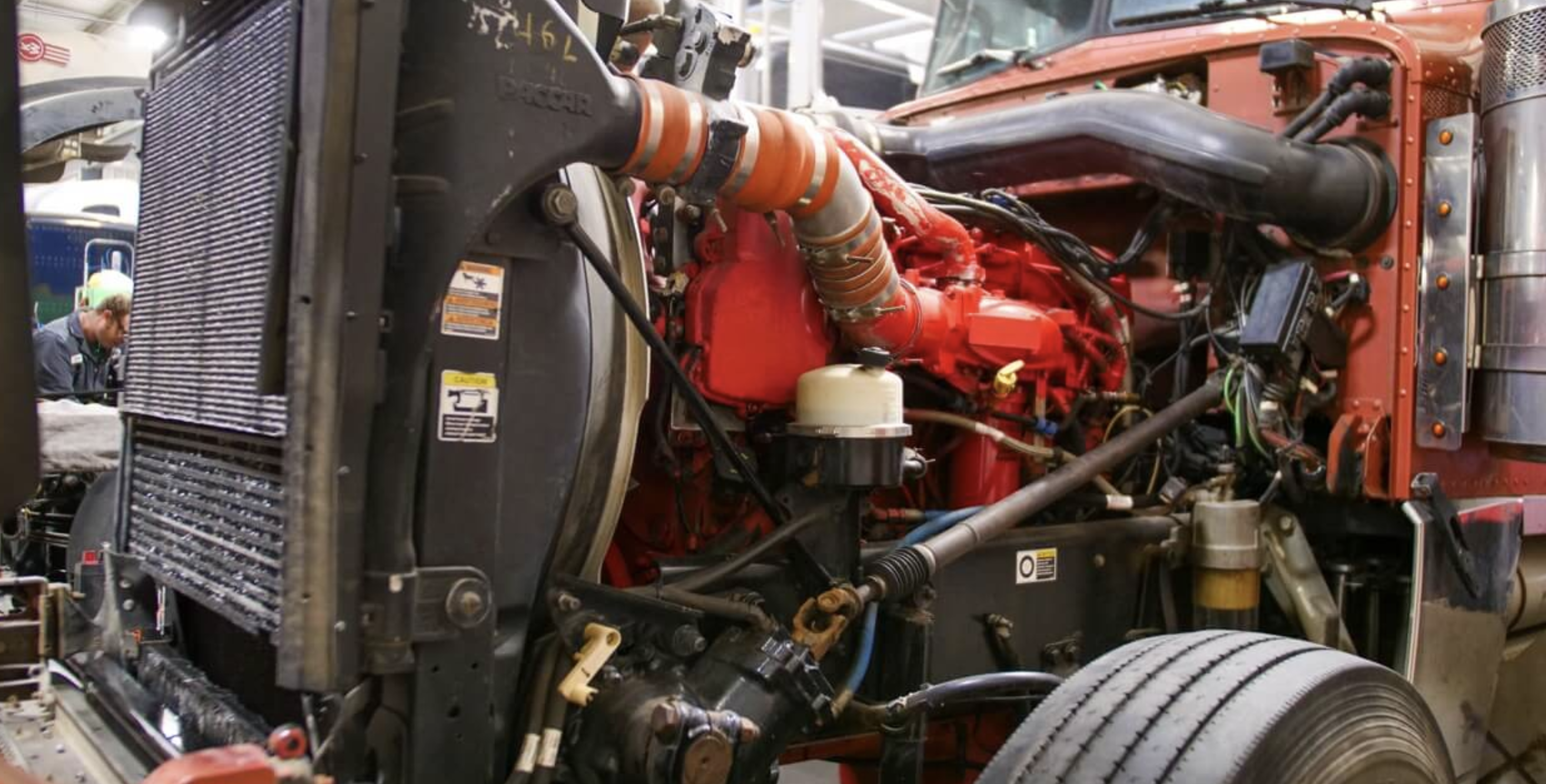this image shows truck engine repair in Pittsburgh, PA